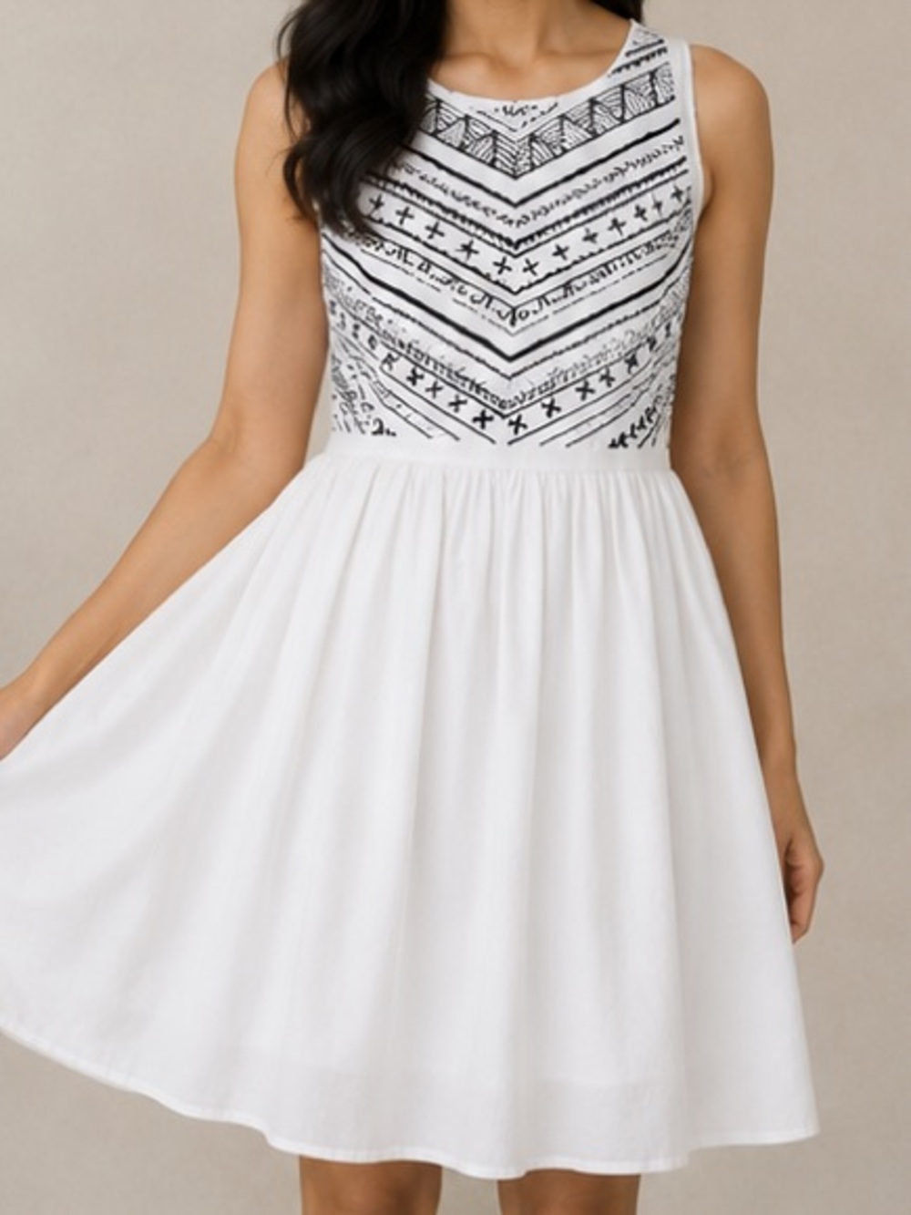 eShakti White Embroidered Dress
Size: Large